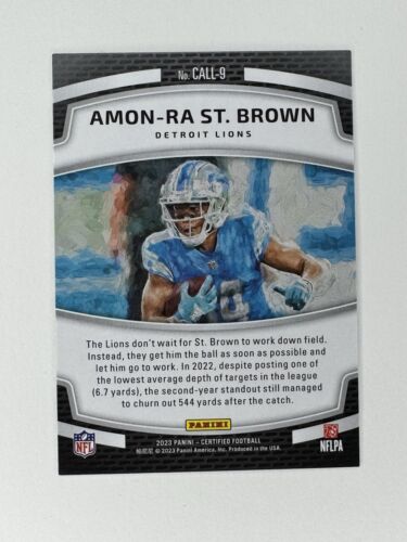 2023 Panini Certified - Calling Cards Amon-Ra St. Brown RC Numbered /199