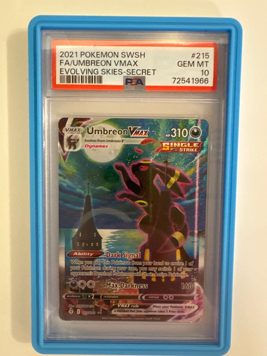 Umbreon Vmax 215 Full Art Sword & Shield Evolving Skies - PSA 10