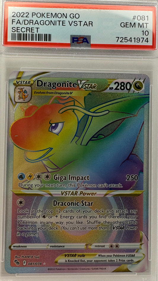 Dragonite VSTAR #81 Pokemon Go PSA 10