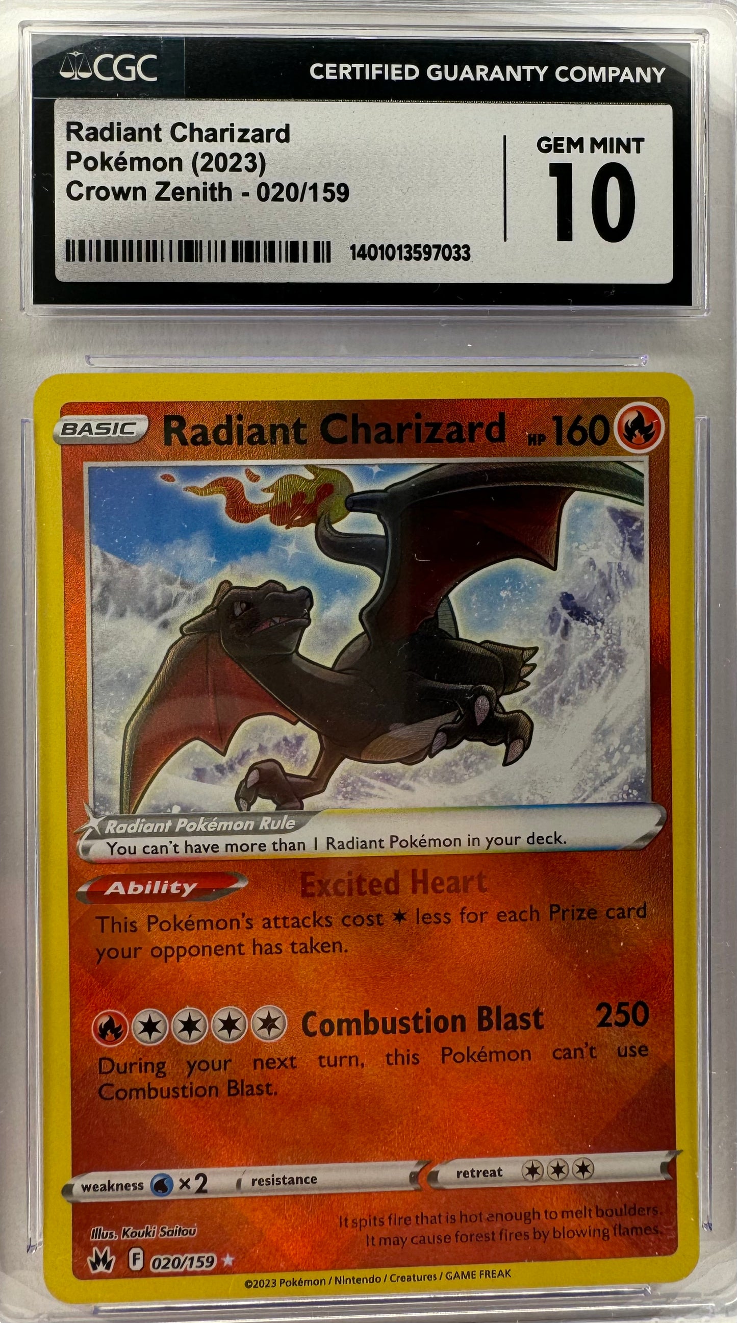 Radiant Charizard #20 Crown Zenith CGC 10