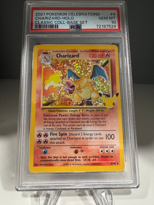 CHARIZARD POKEMON CLASSIC COLLECTION BASE SET CELEBRATIONS 4/102 2021 ENG PSA 10