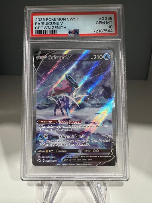 2023 Pokemon SWSH Crown Zenith Suicune V Galarian Gallery #GG38/GG70 PSA 10