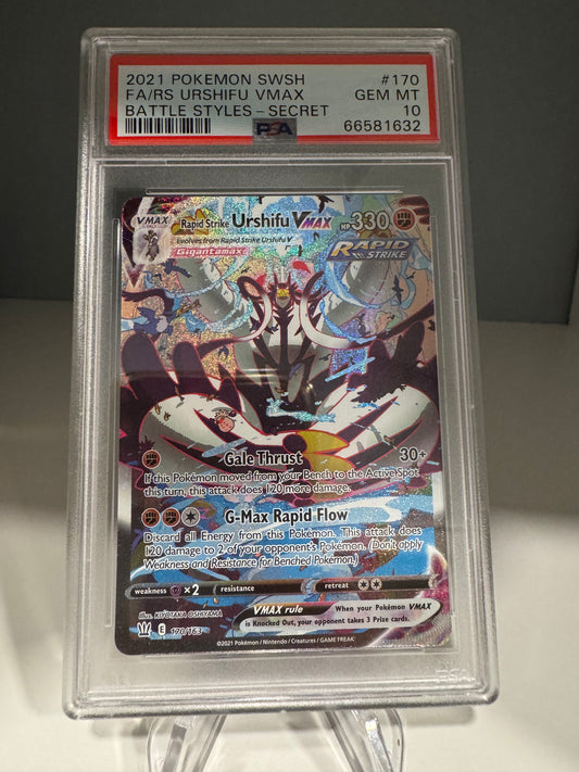 PSA 10 Urshifu VMAX Alternative Art 170/163 Battle Styles 2021 Alt FA Pokémon