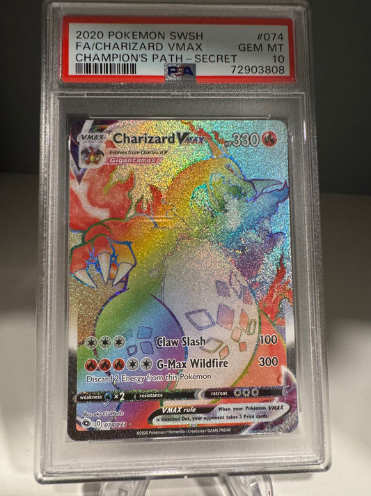 Charizard VMAX (Secret) 74/73 Champions Path Holo PSA 10