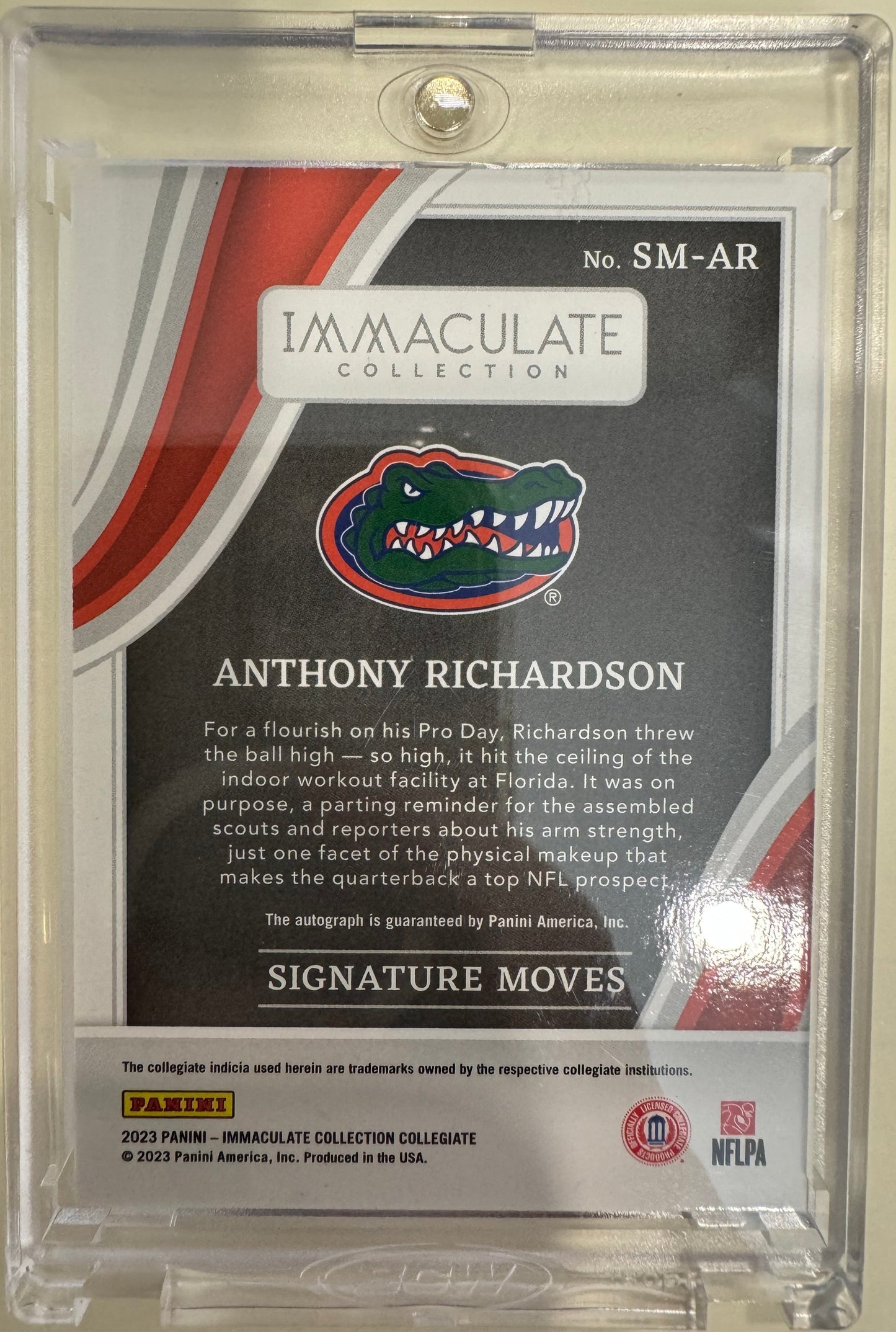 2023 Anthony Richardson Immaculate Signature Moves Auto 96/99